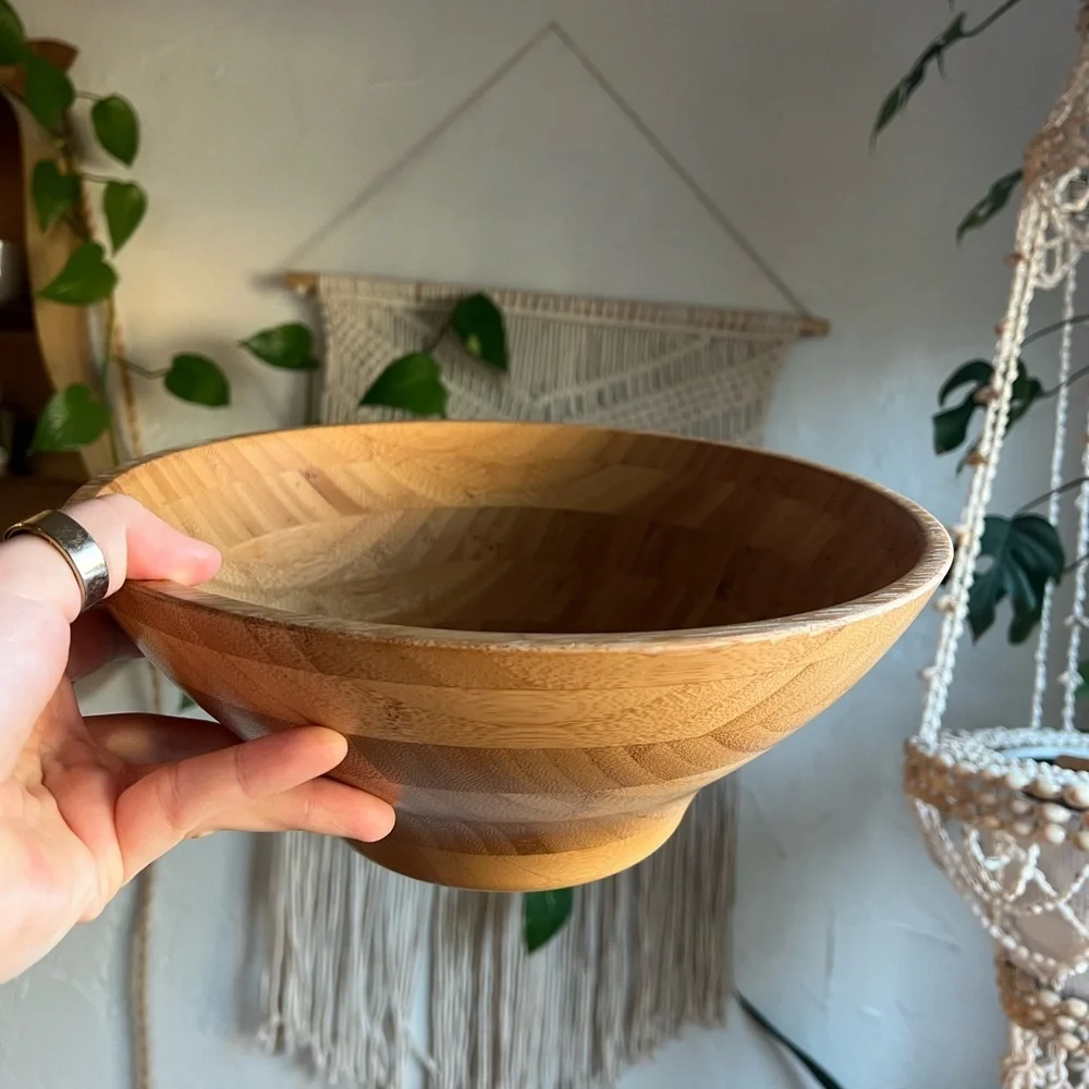 IKEA GRÖNSAKER Serving bowl, Bamboo Wooden Bowl Serving/Mixing Bowl